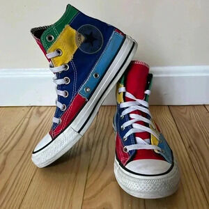 Multicolored Patchwork Converse High Tops